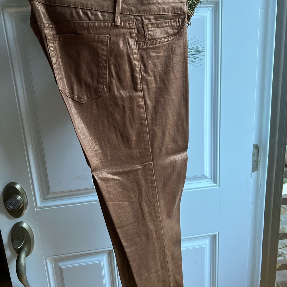 Bundle= Jacket Stretchy Copper Metallic Jeans Bel… - image 3